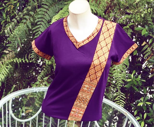 เสื้อยืดคอวีสปา เสื้อนวดลายไทยๆ รูปที่ 8