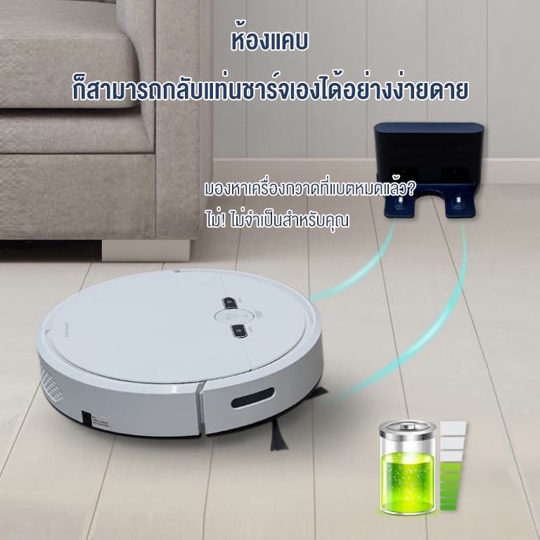 Haien robot เครื่องดูดฝุ่น ดูดฝุ่น ถูพื้น 3in1หุ่นยนต์ดูดฝุ่นแรงดูดสูง2500Pa เงียบเป็นพิเศษรับประกันคุณ รูปที่ 2