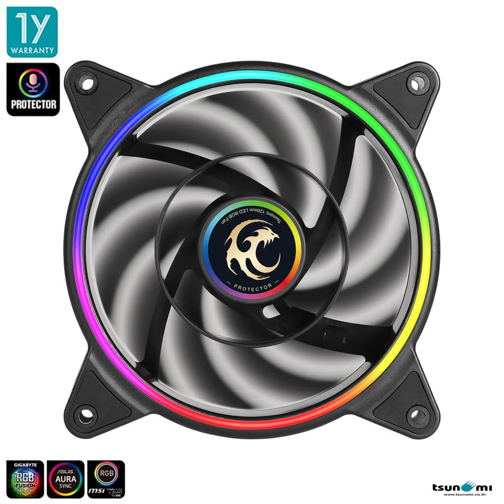 พัดลมระบายความร้อนTsunami Protector 1250 Cooling Fan *1 ARGB Ready 12CM รับประกันสินค้า 1 ปี รูปที่ 6