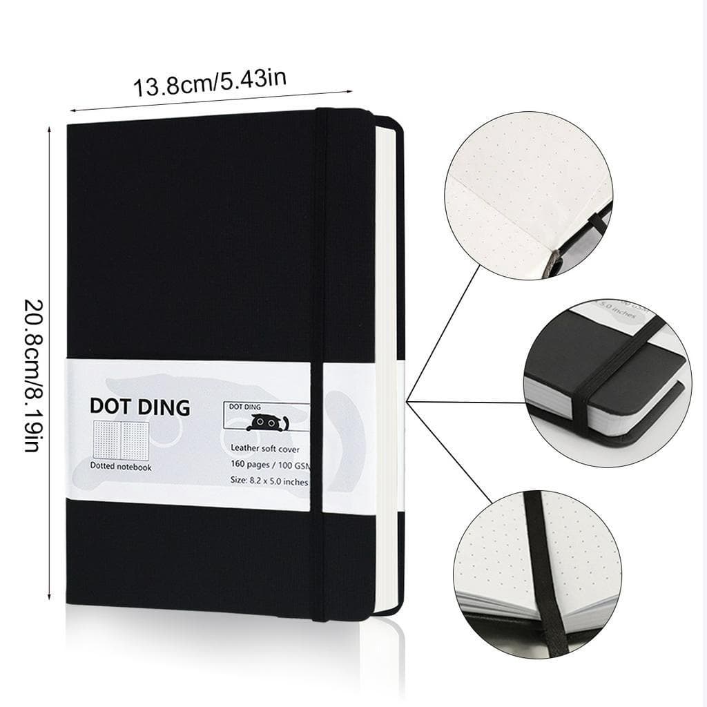 สมุดบันทึกจุดสําหรับการวางแผนBojo Planenr A5 ผ้าปกแข็ง Bullet Journal Note Book 96 แผ่น, 100 GSM รูปที่ 2
