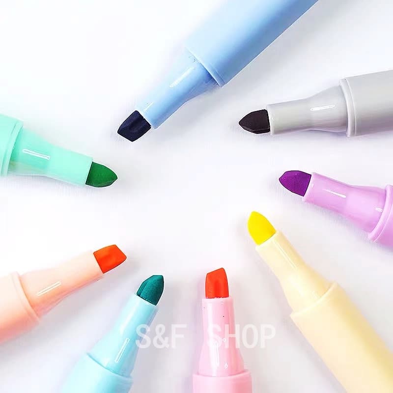 ปากกาไฮไลท์ 8สี โทนสีพาสเทล chosch รุ่นCS-H716 แบบแพ็ค ขนาด1-4mm #เน้นข้อความ #ปากกาเน้นข้อคว#school #office รูปที่ 3