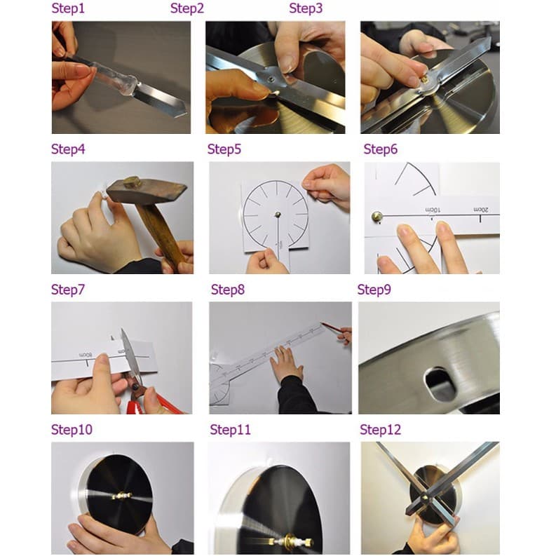 ขนาดจัมโบ้ นาฬิกาติดผนัง 3D DIY สติกเกอร์ อะคริลิค 100CM-150CM ขนาดใหญ่ clock jumbo รูปที่ 9