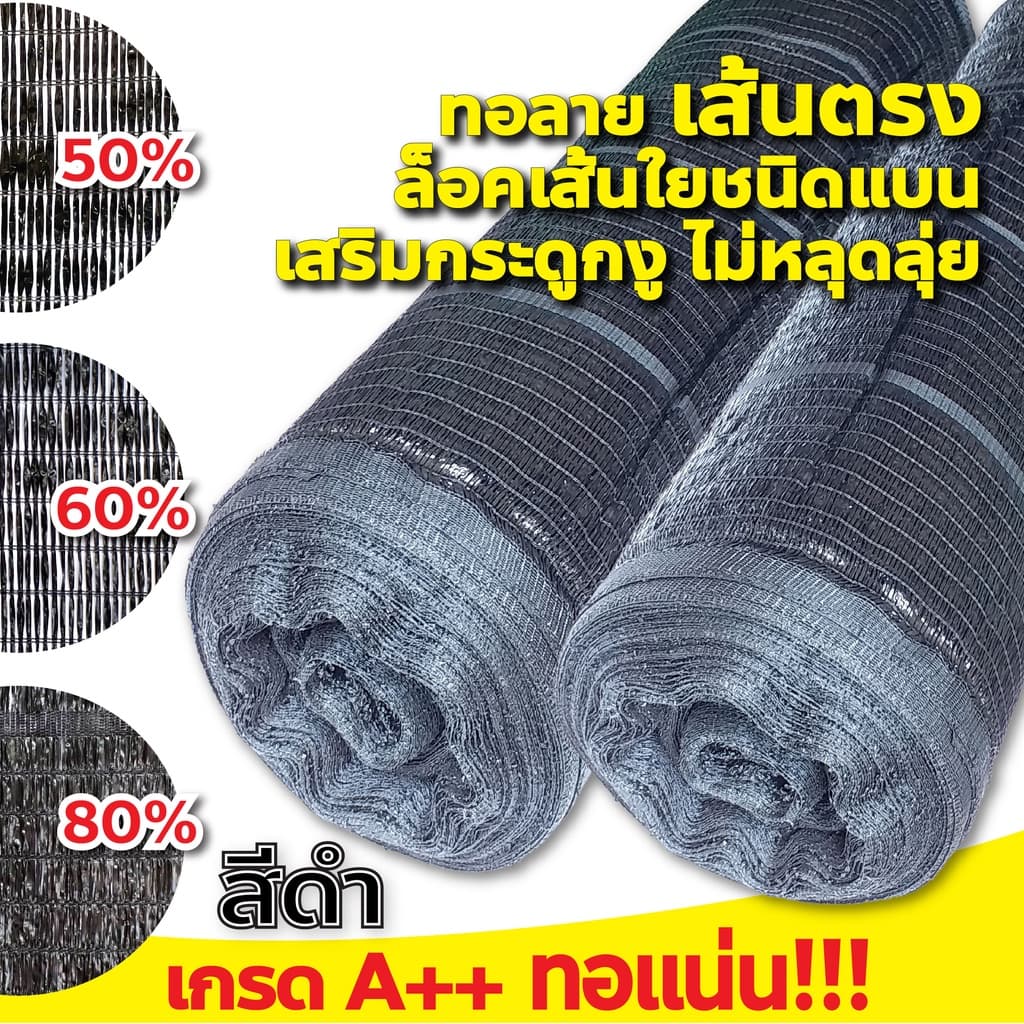 สแลนหน้ากว้าง 1เมตร สแลนกรองแสง 50% 60% 70% 80% ตาข่ายกรองแสง ตาข่ายบังแดด กันแดด ทอลายเส้นตรง ตัดขายเป็นเมตร รูปที่ 2