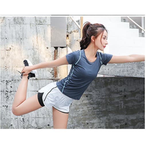 จากไทย YOGA-003 กางเกงออกกำลังกายผู้หญิงขาสั้น กางเกงวิ่ง กางเกงมีซับในใส่สบาย รูปที่ 8