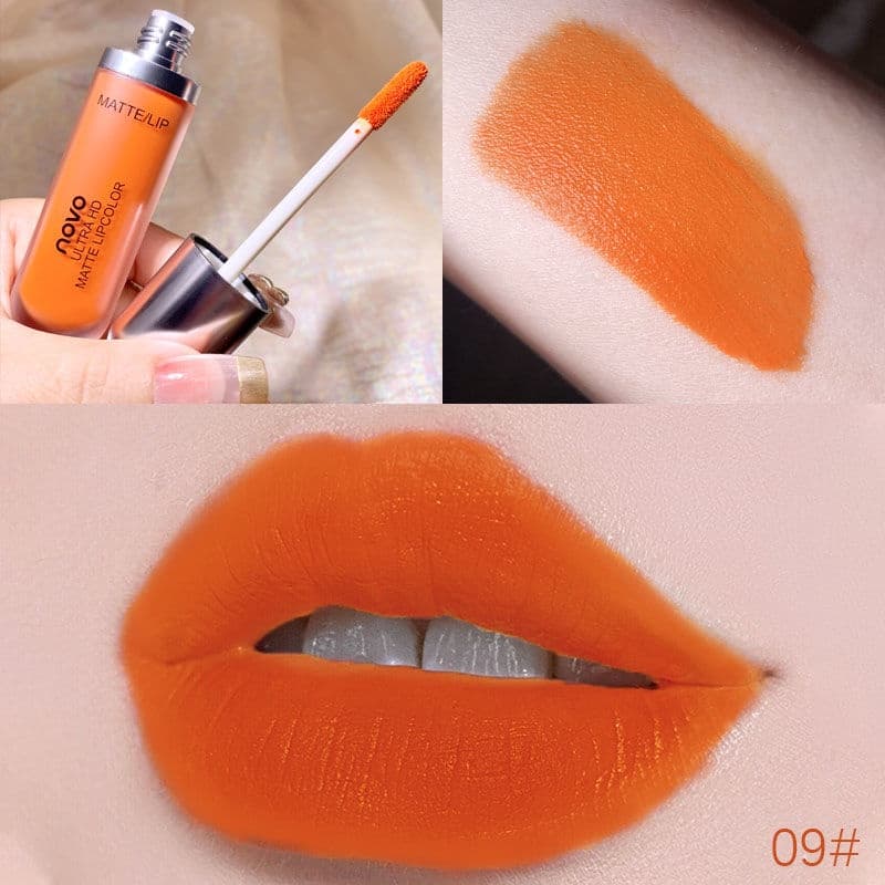 ลิปสติก ลิปทินท์ เนื้อแมตต์ กํามะหยี่ สีแดง เซ็กซี่ กันน้ํา ติดทนนาน ไม่ติดถ้วย รูปที่ 1