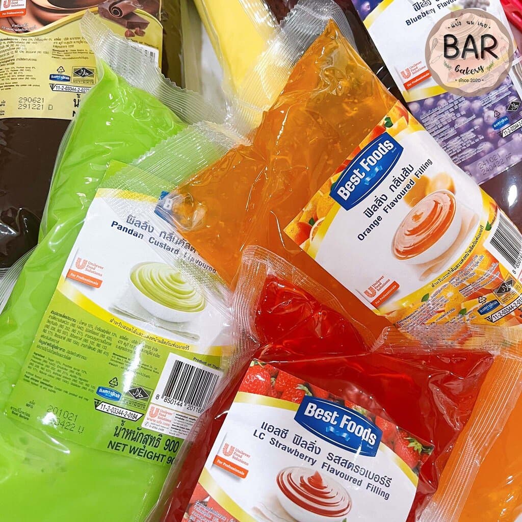 ฟิลลิ่งเบทส์ฟู้ดส์ 900g. สำหรับสอดไส้และแต่งหน้าเบเกอรี่ แยมทาขนมปัง Flavoured Filling BF รูปที่ 2