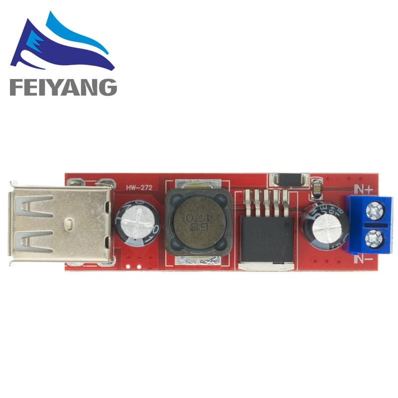 โมดูลแปลง DC 6V-40V เป็น 5V 3A ชาร์จ USB คู่ สําหรับยานพาหนะ LM2596 รูปที่ 2