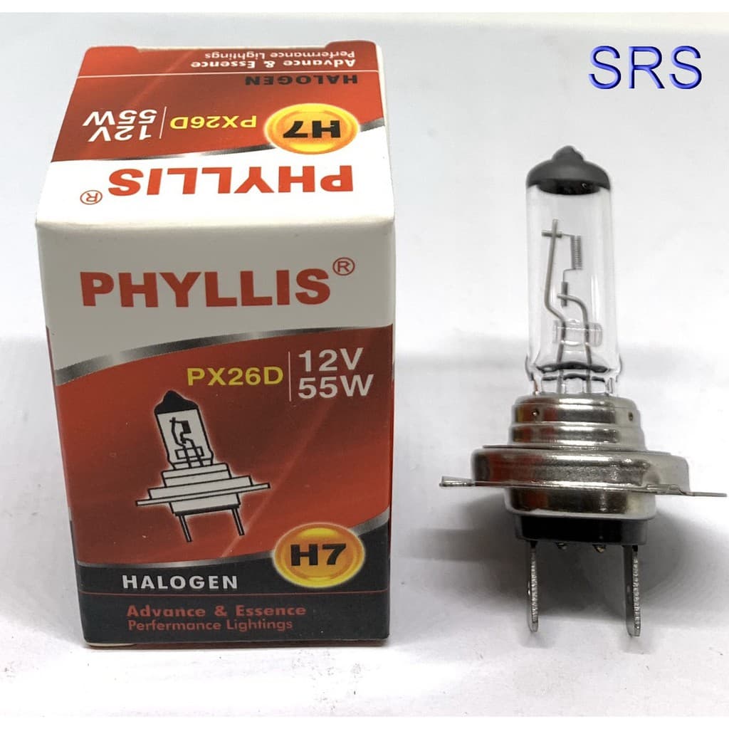 PHYLLIS หลอดไฟหน้ารถยนต์ ขั้ว H7 12V. 55W. รูปที่ 1