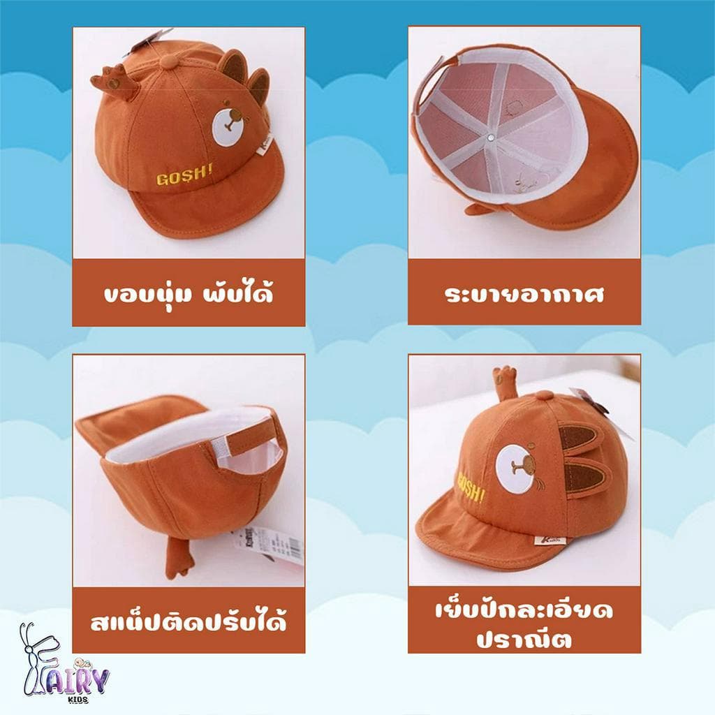 A003 หมวกเด็ก แฟชั่นน่ารักๆเหมาะสำหรับเด็กอายุ 5m-18m รูปที่ 5