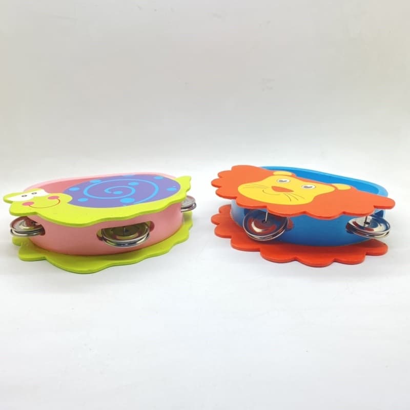 Kentoyshop ของเล่นแทมโบรีนไม้ทรงกระเป๋า คละลาย เครื่องดนตรีประกอบจังหวะ รูปที่ 8