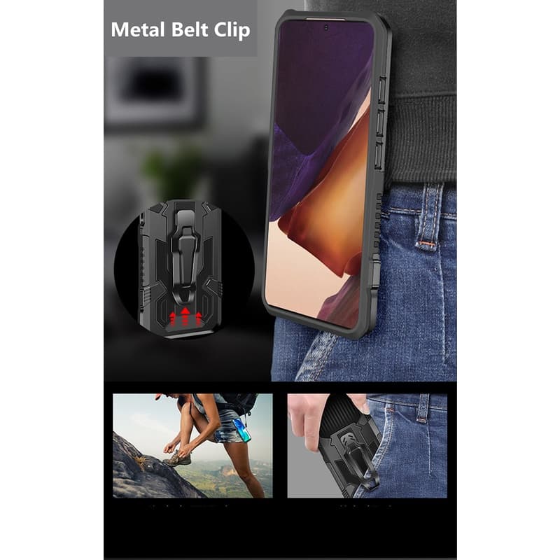 Samsung Galaxy Note 20 / Note 20 Ultra / Note 10 / Note 10 Plus 5G Hybrid Rugged Shockproof Armor Kickstand Case Cover With Belt Clip รูปที่ 8