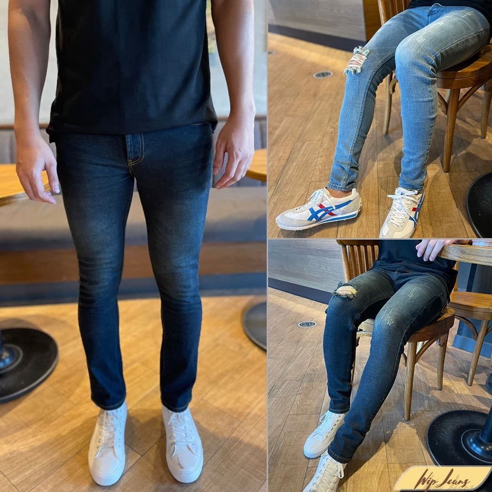 ‍ กางเกงยีนส์ผู้ชาย ขาเดฟ ทรงสกินนี่ ผ้ายืด‍ skinny jeans men รูปที่ 1