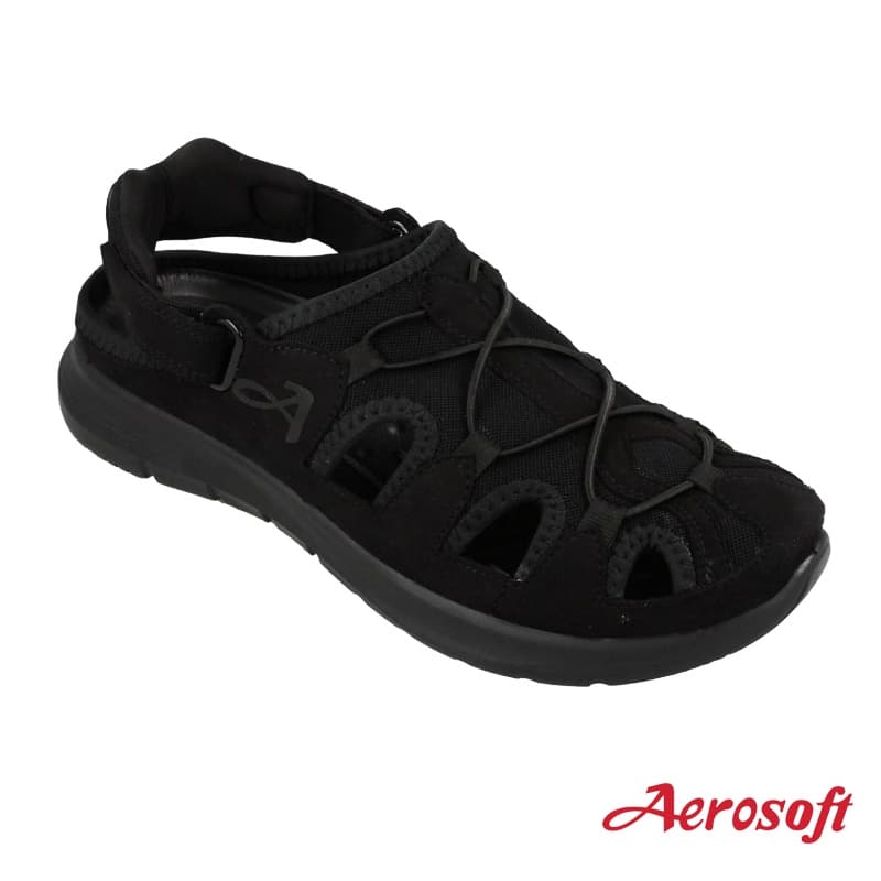 Aerosoft รองเท้าผ้าใบรัดส้น เดินป่า ผู้ชาย ผู้หญิง เพื่อสุขภาพ ผ้าใบสีดำ รุ่น SN7907 รูปที่ 2