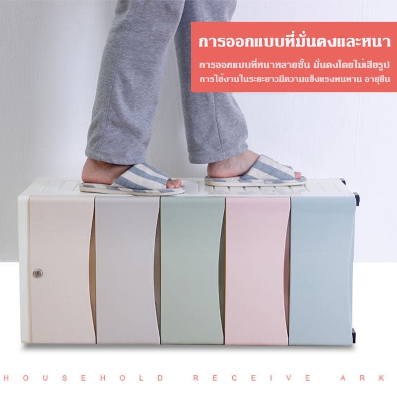 HEINOเพิ่มหนาตู้ลิ้นชักพลาสติก มีล้อสีสลับ ไม่มีกลิ่น ปลอดสารพิษ สามารถล็อคได้ เป็นมิตรกับสิ่งแวดล้อม 5ชั้น4ชั้น3ชั้น รูปที่ 5