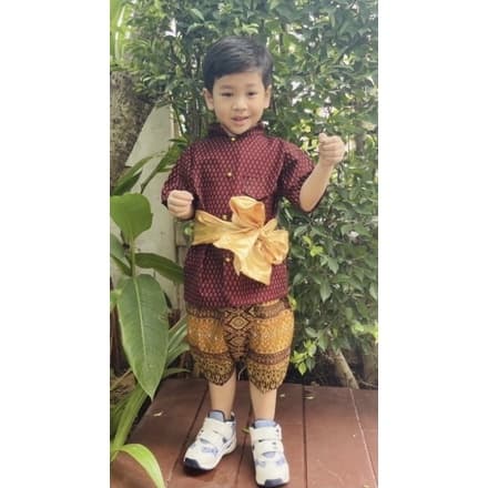ชุดไทยเด็กผู้ชาย ชุดราชปะแตนเด็ก ชุดพี่หมื่นเด็ก FV32 รูปที่ 2