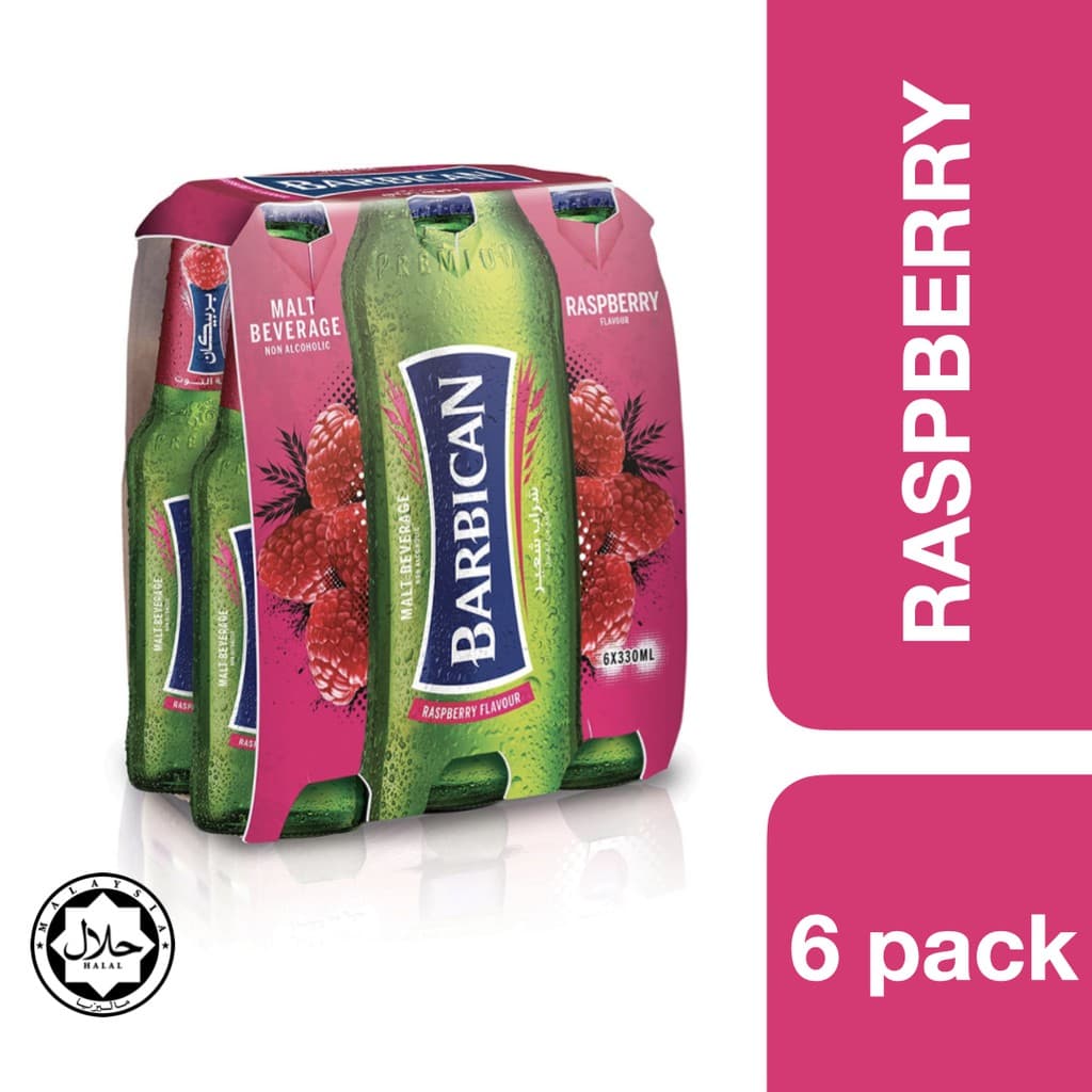 Barbican Malt Beverage Raspberry Flavour 330ml x 6 ++ บาร์บิคาน เครื่องดื่มมอลต์สกัด รสราสเบอรี่ ขนาด 330ml x 6 ขวด รูปที่ 1