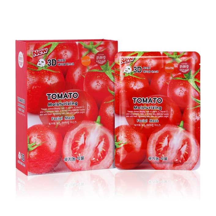 Belov East Skin 3D Tomato Facial Mask 38ml บีลอฟ อิส สกิน โทเมโท เฟเชี่ยล มาส์คหน้า มะเขือเทศ รูปที่ 2