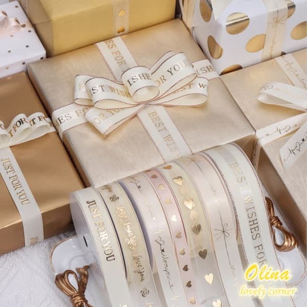 ม้วนริบบิ้นผ้าซาติน 1-25 มม. 9.1 เมตร / ม้วนสําหรับตกแต่งช่อดอกไม้ของขวัญวันเกิด รูปที่ 2