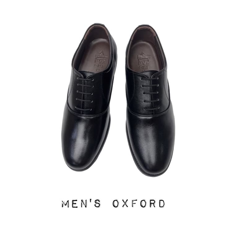 รองเท้าคัทชูผู้ชาย มีไซส์ใหญ่ หนังแท้100% หนังนิ่ม ทรง Oxford Soft Genuine สีดำ เปลี่ยนไซส์ได้ รูปที่ 6
