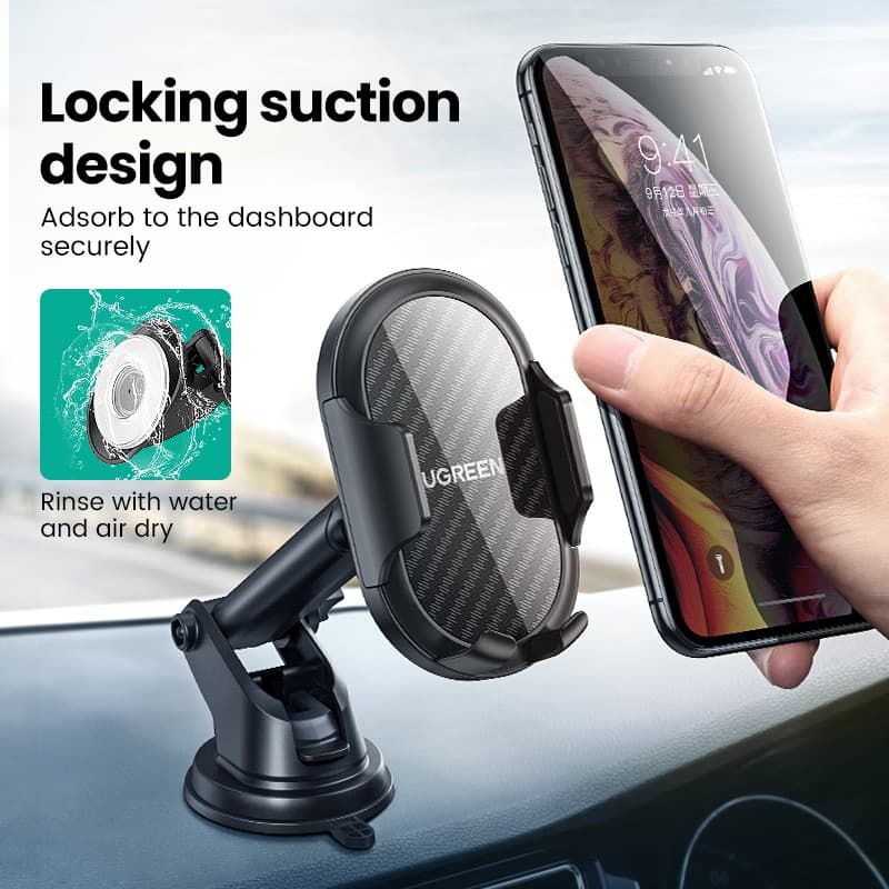 UGREEN ที่วางโทรศัพท์ในรถยนต์ ยืดหดได้ ขาตั้งแรงโน้มถ่วงในรถยนต์ ถ้วยดูด Suction Cup ติดแน่น ถอดเปลี่ยนง่าย สําหรับ IPhone Samsung Huawei Oppo Vivo Xiao Mi รูปที่ 4