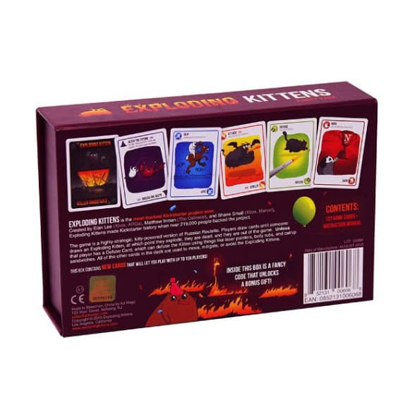 Exploding Kittens : Party Pack Board game - บอร์ดเกมแมวระเบิด บอร์ดเกม กระดาษพรีเมี่ยมเป็นลายตาราง รูปที่ 3