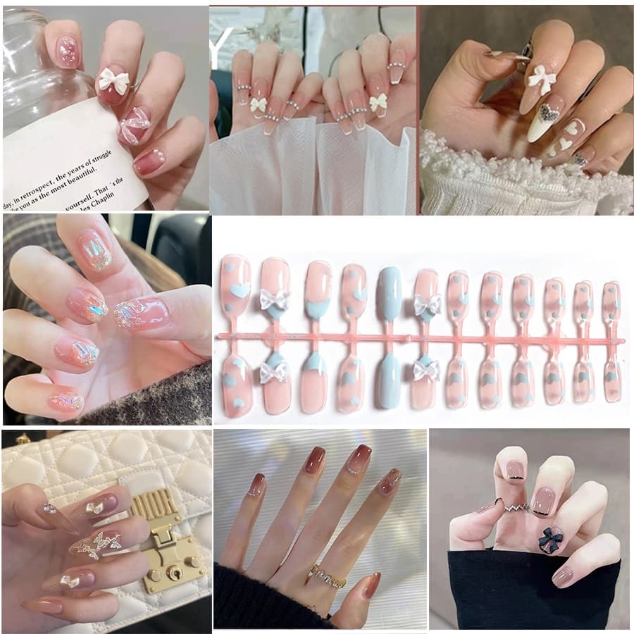 เล็บปลอม พลอยเทียม 3D พร้อมหินฝังเพชรเทียม และกาว ประหยัดเวลา สําหรับตกแต่งเล็บ DIY รูปที่ 4