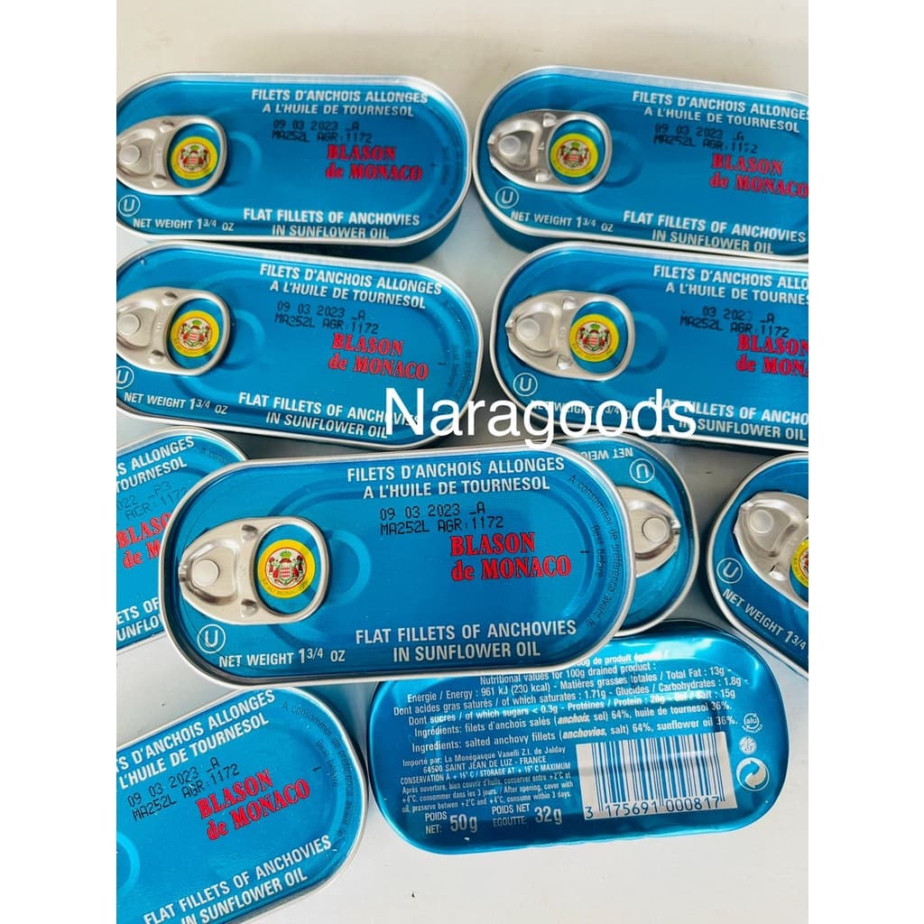 ปลาแองโชวี่ ดองในน้ำมันทานตะวัน ขนาด 50 กรัม Anchovies In Soya Oil 50 g BLASON DE MONACO รูปที่ 5