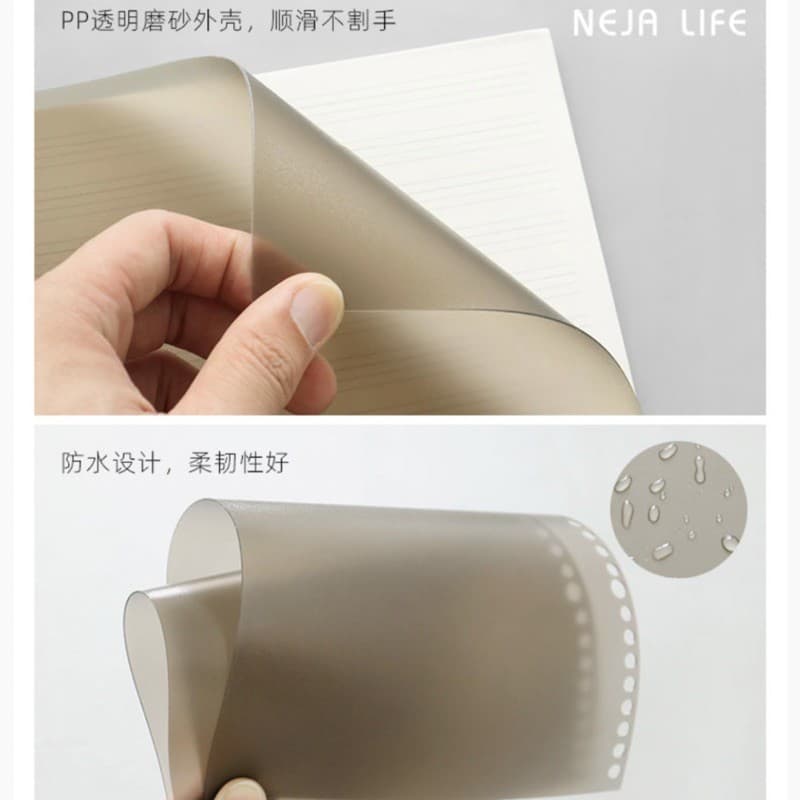 < > NEJA LIFE ปกสมุด รุ่นขุ่น แบบหนา/อ่อน A5 มี20รู, B5มี26รู 1แพ็ค2ชิ้น ,ปกสมุดพลาสติก สมุดรีฟิว มูจิ ปกขุ่น รูปที่ 3