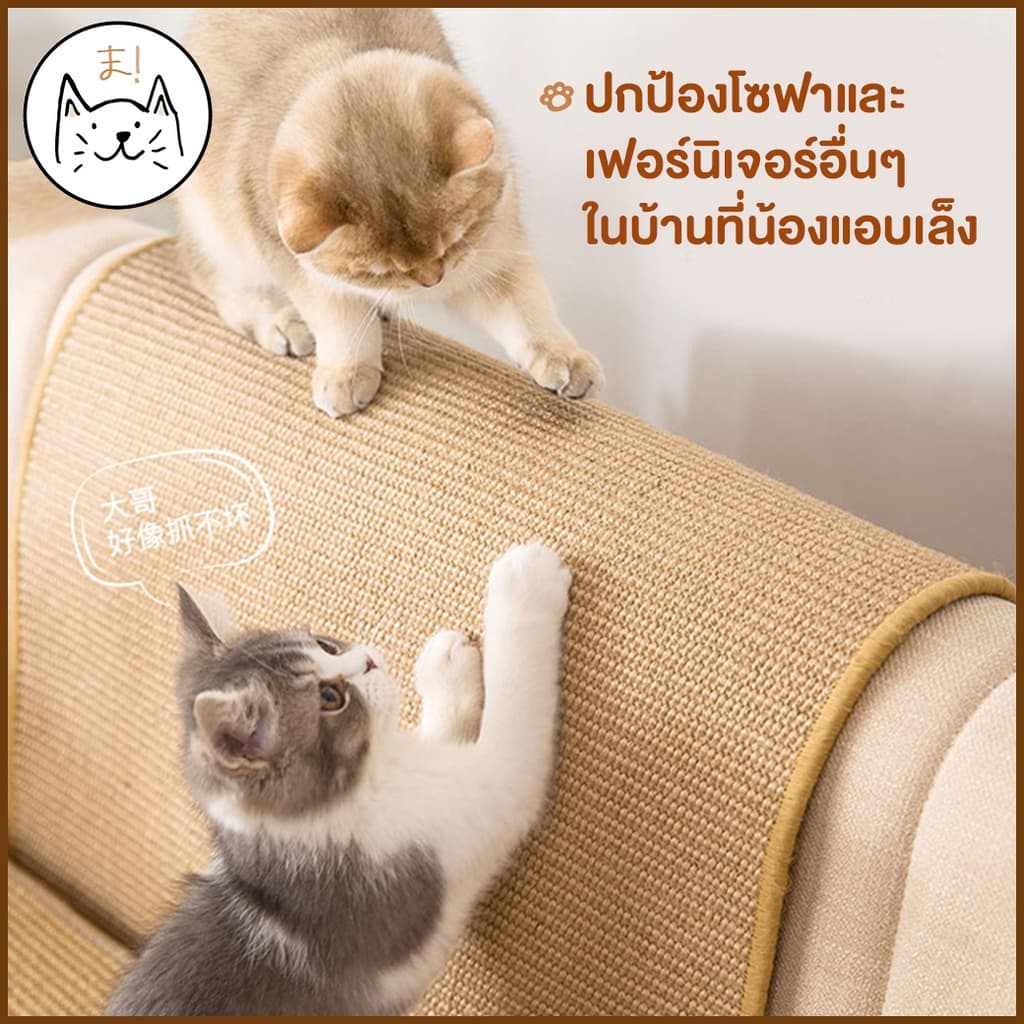 KUMA まพรมลับเล็บแมว S-XXL ที่ลับเล็บแมว เสื่อลับเล็บแมว แผ่นลับเล็บแมว กันข่วน ของเล่นแมว ที่นอนแมว กันข่วน Cat Mat รูปที่ 5