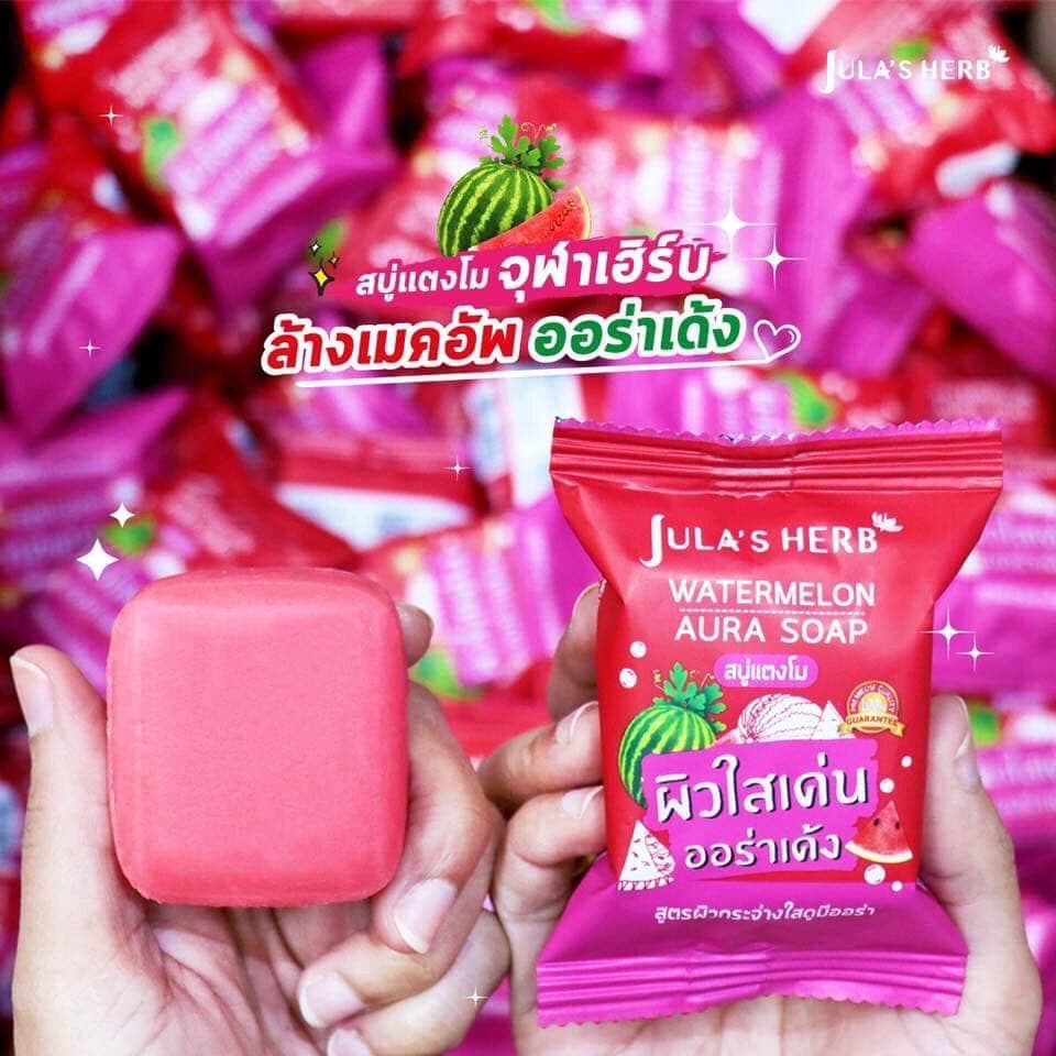 JULA HERB Watermelon, Marigold, Longan Soap จุฬาเฮิร์บ สบู่แตงโม ดาวเรือง ลำไย แครอท รูปที่ 7