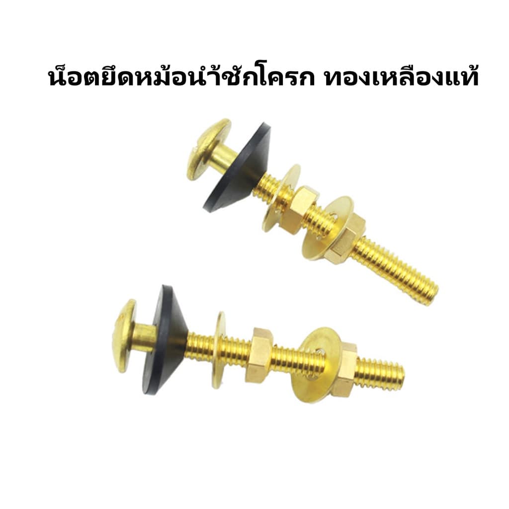 น็อตยึดหม้อน้ำชักโครก เหล็กเหนียวชุบกันสนิม พลาสติกและทองเหลืองแท้ รุ่น NOD-572 รูปที่ 6