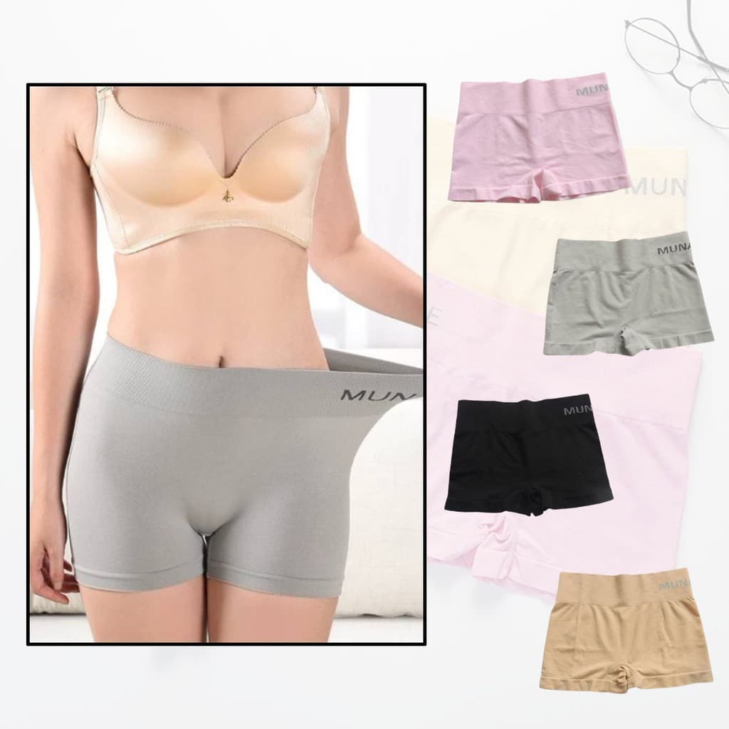 AP 6207 กางเกงชั้นในสตรี boxer สเตย์ ใส่สบาย ระบายอากาศ ผ้ายืดหยุ่น ฟรีไซส์ 26-38 นิ้ว ชนิดขาสั้น รูปที่ 1