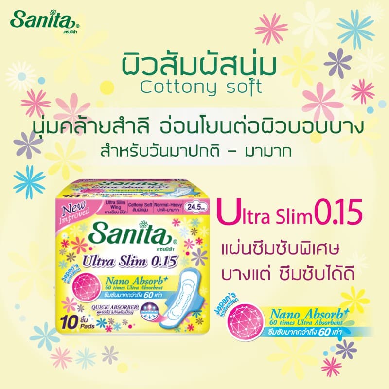 Sanita Soft & Fit 24.5cm / แซนนิต้า ผ้าอนามัย ซอฟท์ แอนด์ ฟิต 24.5ซม. รูปที่ 2