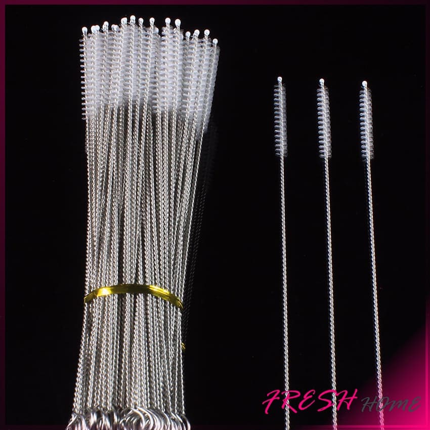 แปรงล้างหลอดดูด จุกนม ขนไนล่อน ไม่ทำให้เป็นรอย Stainless steel soft straw straw brush รูปที่ 6
