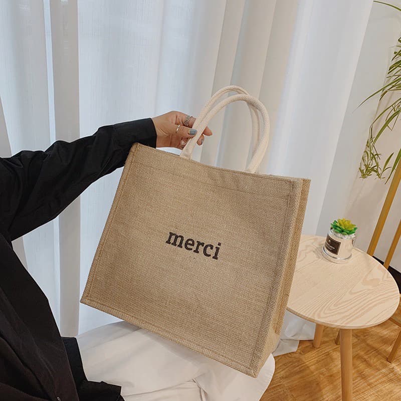 ถูกสุด กระเป๋าช้อปปิ้ง merci ใบใหญ่ รูปที่ 4