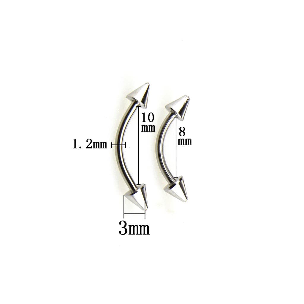 จิวคิ้วสแตนเลส จิวหูสแตนเลส จิวบาร์เบลโค้งSS EyeBrow Stainless steel Stud for Eyebrow Men Women - 1 Piece รูปที่ 5
