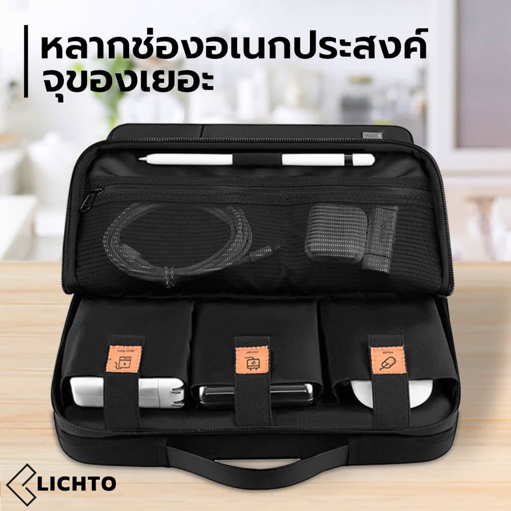 WiWU กระเป๋าแล็ปท็อป ซองใส่โน๊ตบุ๊ค คุณภาพดี ผ้ากันน้ำ ซิปกันน้ำ รุ่น Alpha Double Layer Sleeve รูปที่ 3