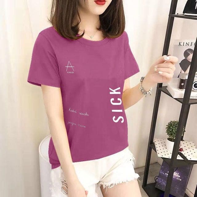เสื้อแฟชั่นผู้หญิง แขนสั้น สไตล์เกาหลี สวมใส่สบาย รูปที่ 5