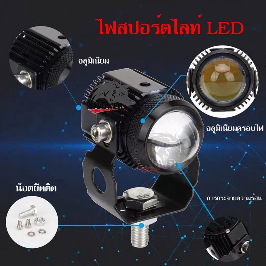 ไฟสปอร์ตไลท์ LED Mini Driving Light 20watt สองสี 3000 Lumens. DC9-36VDC. 1คู่ มีพัดลมระบายความร้อนในตัว รูปที่ 6
