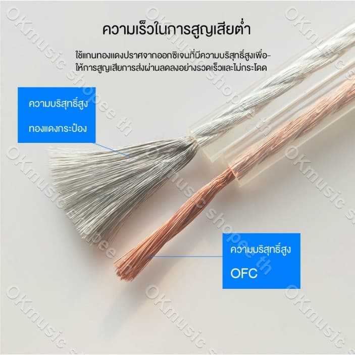 ราคาส่งสายออดิโอทองแดงที่ปราศจากออกซิเจนทั้งหมดทองแดงบริสุทธิ์ทองแดงลวดเสียงลำโพงสายลำโพงลวดทองและเงิน #00A รูปที่ 5