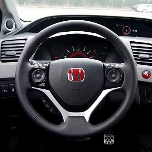 ปลอกหุ้มพวงมาลัยรถยนต์ สติ๊กเกอร์โลโก้ Honda Civic Accord CRV HRV Fit Jazz City Odyssey Vezel สีแดง สําหรับติดพวงมาลัย รูปที่ 2