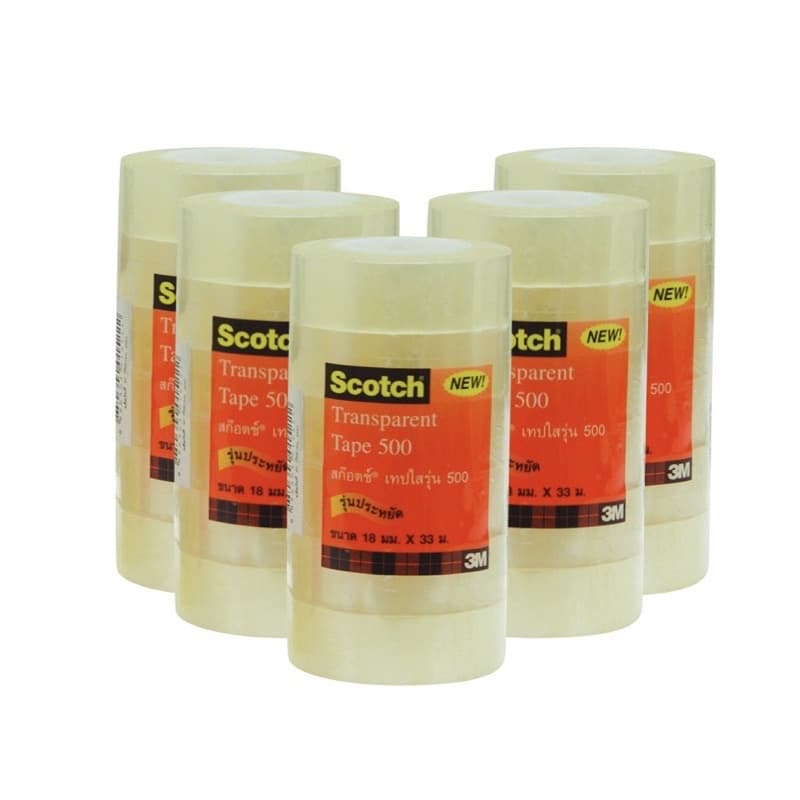เทปใส 3M ใสพิเศษ Scotch 500 แกนเล็ก/แกนใหญ่ 1/2นิ้ว 3/4นิ้ว 1 นิ้ว 12/18/24มม. ยาว 33เมตร US.Station รูปที่ 9