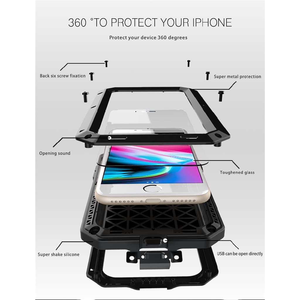 Heavy Duty ป้องกัน Doom Armor โลหะอลูมิเนียมเคสโทรศัพท์สําหรับ iPhone 11 Pro MAX กรณีกันกระแทกฝาครอบกันฝุ่น รูปที่ 2
