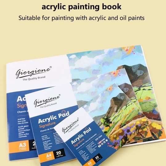 A3/A4/A5 Premium Acrylic Pad 20 Sheets Painting Drawing Pad with Thick 200G Paper for Acrylic Oil Painting Drawing รูปที่ 3
