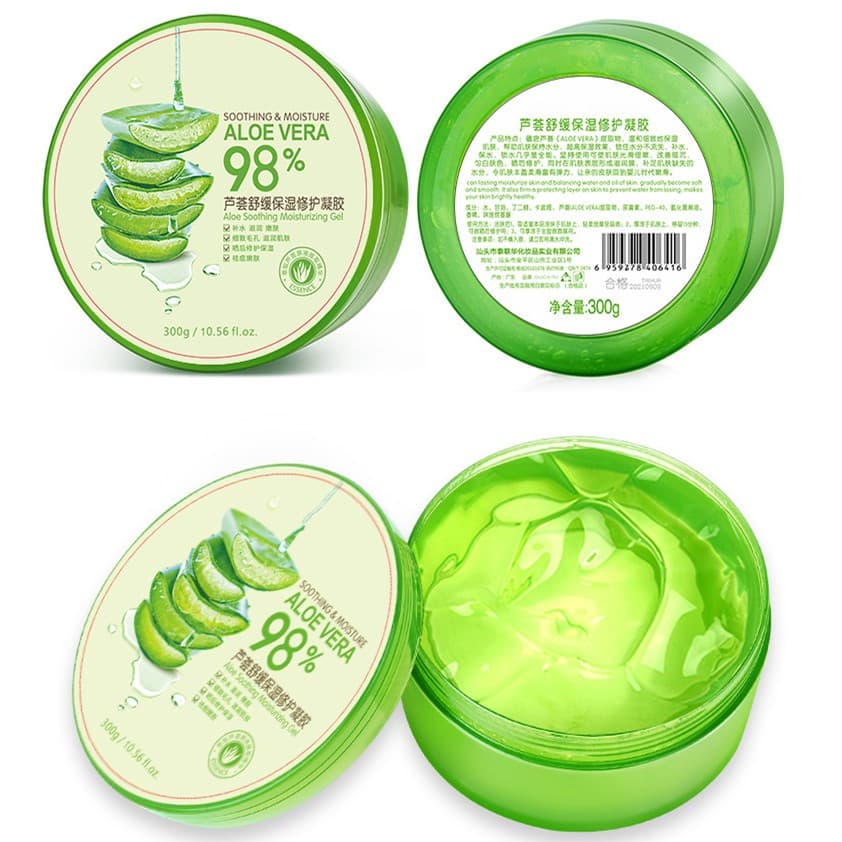 Aloe Vera Gel 98% 300g เจลว่านหางจระเข้ ชุ่มชื้น ซูทติ้ง หลังแดด สำหรับผิวแพ้ง่าย ซึมซาบไว ไม่เหนียว ลดรอยสิว รูปที่ 8