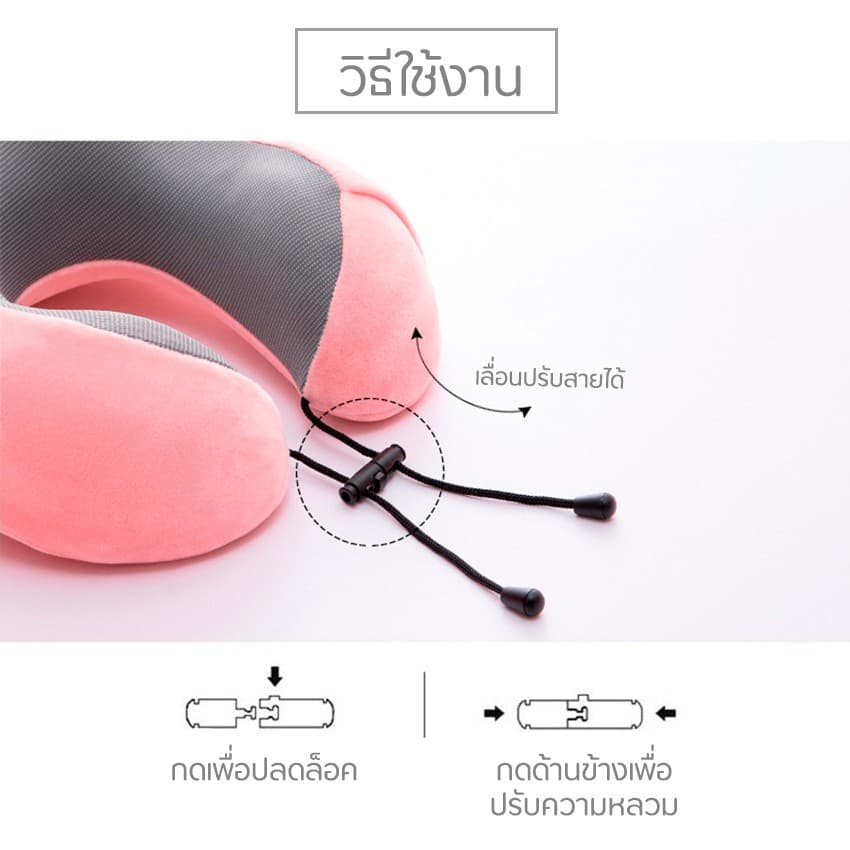 FEIYANA- หมอนรองคอแบบพกพา นุ่ม หลับสบายไม่ปวดคอ ถอดซักได้ รุ่น MY-F05 รูปที่ 3