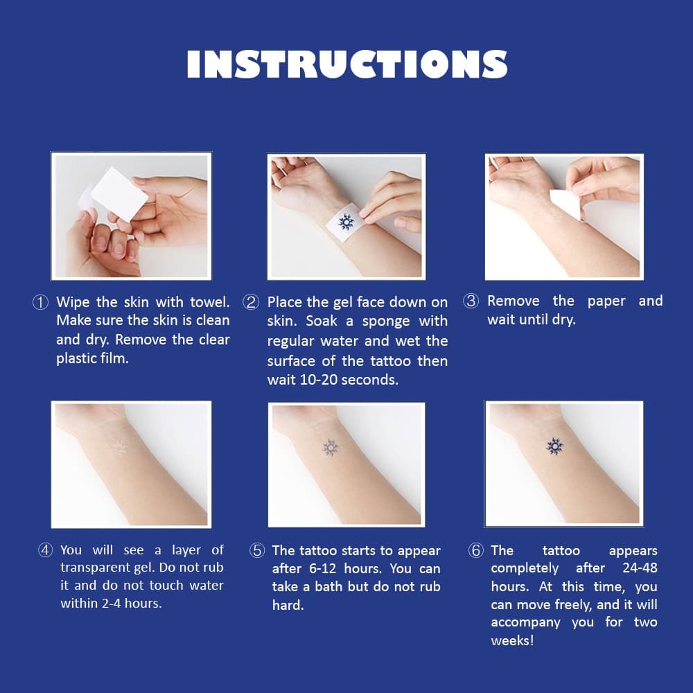 Mars Tattoo สติ๊กเกอร์รอยสักชั่วคราว "โคลเวอร์สี่ใบ" ติดทนนาน 2 สัปดาห์ เทคโนโลยีใหม่เมจิก MNF153 รูปที่ 3
