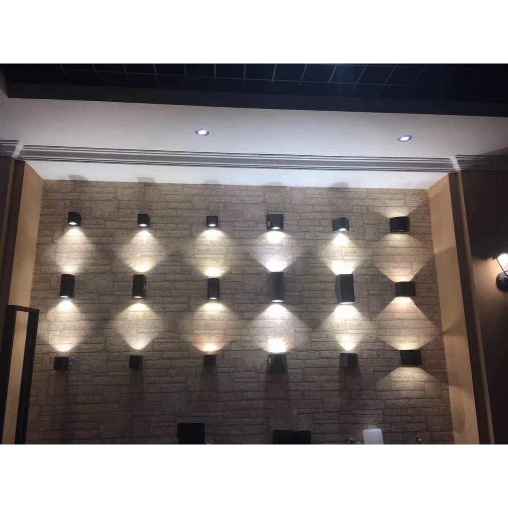 เปลี่ยนหลอดได้ง่าย***โคมไฟติดผนังนอกบ้านโคมไฟกิ่งกันฝนแถมขั้วใส่หลอดGU10 7w LED ต่อไฟบ้านตรง220v รูปที่ 5