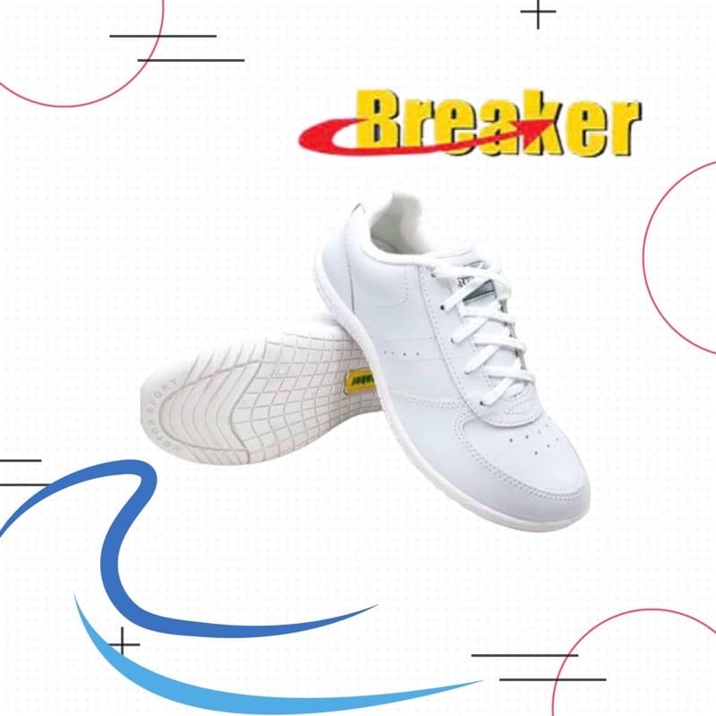 รองเท้าพละ รองเท้านักเรียน สีขาว BreakerF11 เช็ดทำความสะอาดง่าย รูปที่ 1
