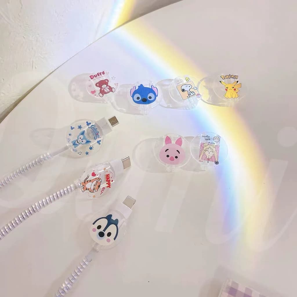 Cable Bite TPU นิ่ม ที่กันสายหัก ลายการ์ตูน cable protector สำหรับ สายชาร์จ iP/Android/Type-C รูปที่ 2
